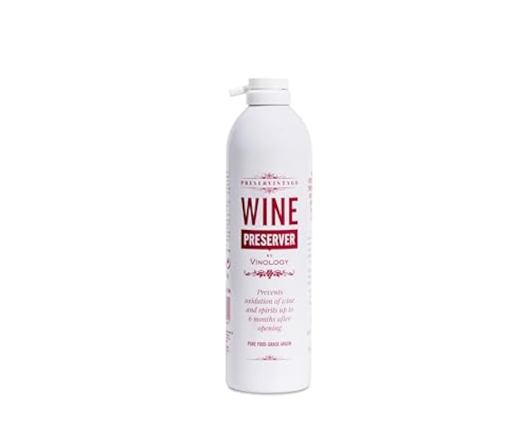 Preservintage Conservador de vino: gas argón inerte puro estándar profesional para uso con tapón de vino o corcho en una lata de aerosol ligera fácil de usar, 9 L cRXDmy0V