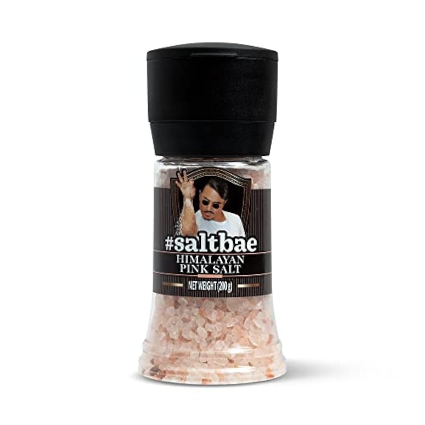 SaltBae Sal Rosa del Himalaya - sal para cualquier cocinero casero o maestro de la parrilla - ideal para una fiesta de barbacoa - lleve Salt Bae a su cocina c8l3oIxH