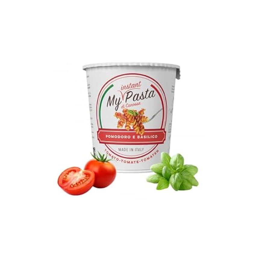 My Instant Pasta Instantánea salsa de Tomate y Albahaca deshidratada, Lista en 5 minutos, Ingredientes naturales - Pack 6 cups de 70g 38io6Amn