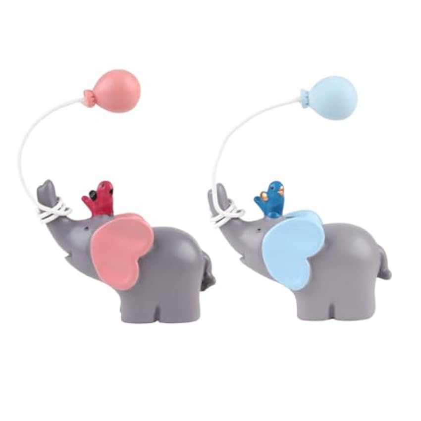 Amosfun - 2 figuras de elefante para decoración tartas,