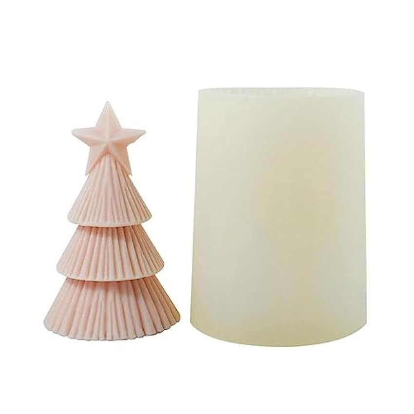 Molde de silicona para árbol de Navidad 3D, molde de resina de pentagramas, molde único de resina perfumada, molde de adorno de resina, molde de silicona para árbol de Navidad, pentagramas, velas, dzKfIs64