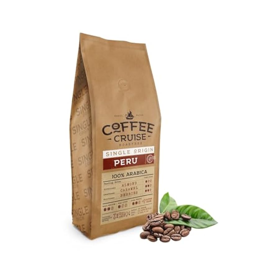 COFFEE CRUISE Perú Café en Grano 1kg - Tostado Medio - 