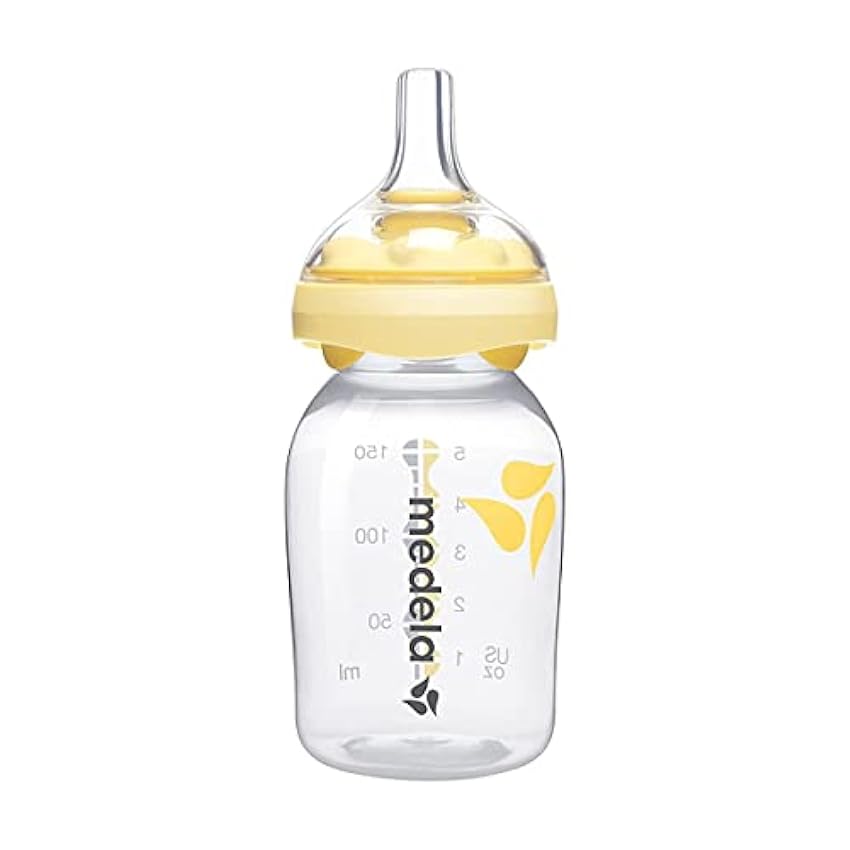 Medela Slow Flow BPA-Free Breastmilk Teat with 150 ml Bottle - Teat with freezer and fridge safe bottle, for expressing, storing and feeding 1FZ2AiX1