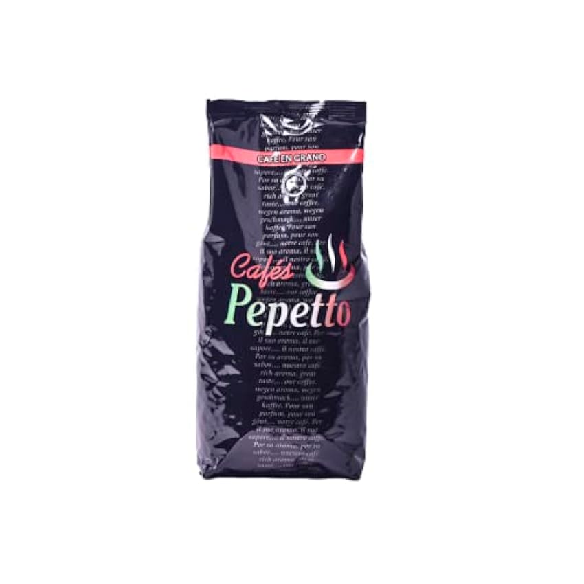 Café en grano Pepetto 85% arábica y 15% robusta, ideal espresso, Natural, sabor intenso y corposo, 1 kg 8RW3fawC