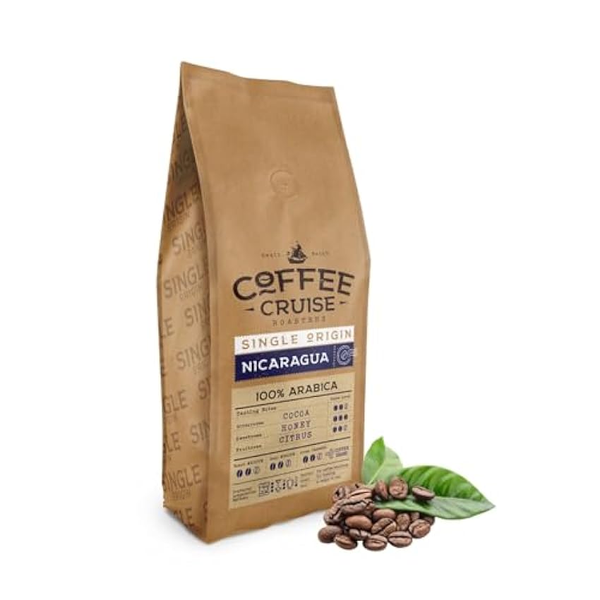 COFFEE CRUISE Café Nicaragua en Grano 1kg - Tostado Med