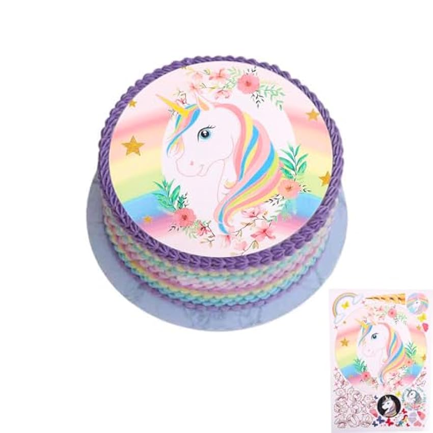 ALEGRE Decoración para tarta de cumpleaños con unicornio 6j18pQ0r