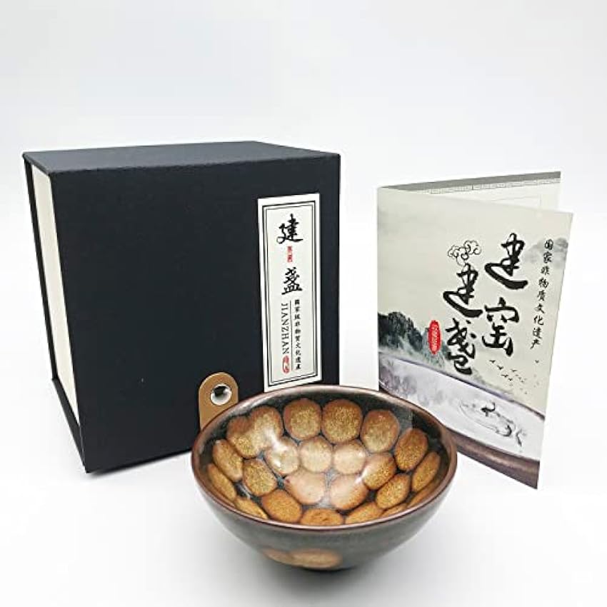 JEESHAN Taza de té de porcelana esmaltada Tenmoku Jianz