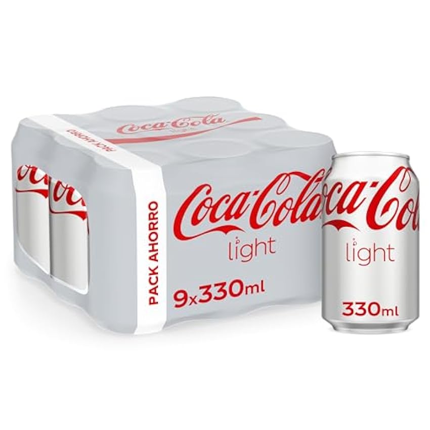 Coca-Cola Light - Refresco de cola sin azúcar, sin calorías - Pack 9 latas 330 ml 1PXqlIP8