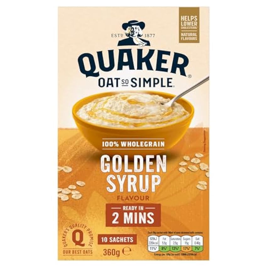 Avena Quaker Oat So Simple Family Pack Golden Syrup | 10 bolsitas x 36 g 9wjJsnfG