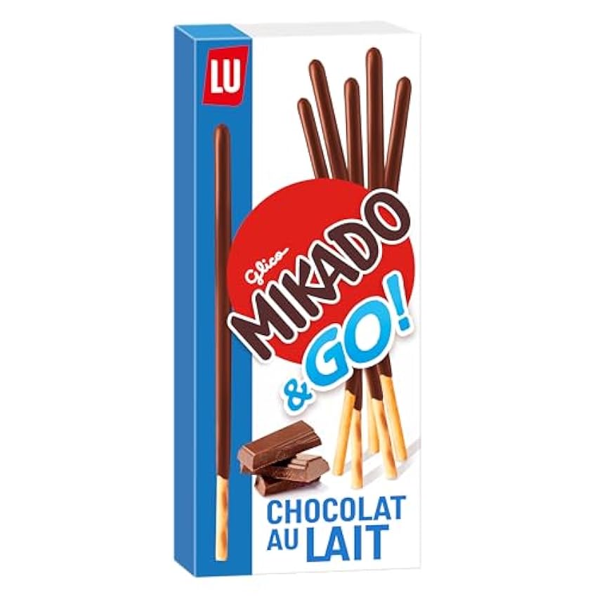 Mikado & Go!, Palitos de Galleta Crujientes de Chocolate con Leche, Pack de 24 x 39 gr e3Tfm8gS