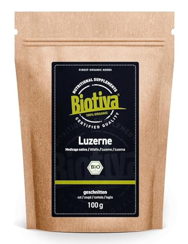 Biotiva Alfalfa cortada Bio 100g - Medicago Sativa - Té