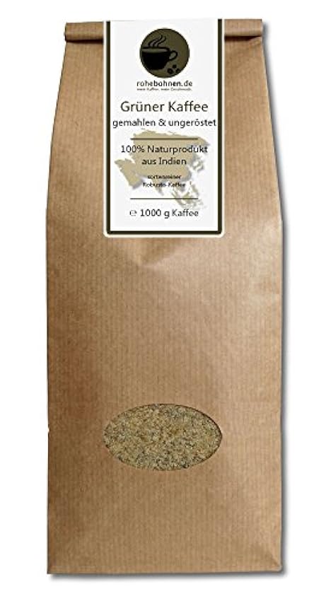 Verde Café en polvo para pérdida de peso dieta/100% natural robusta India (tierra & unroasted) 2NIU5u87