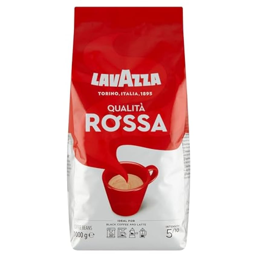 Lavazza Café Qualità Rossa, Café en Grano, pack de 6, 6 x 1000g 8R9QYrUV