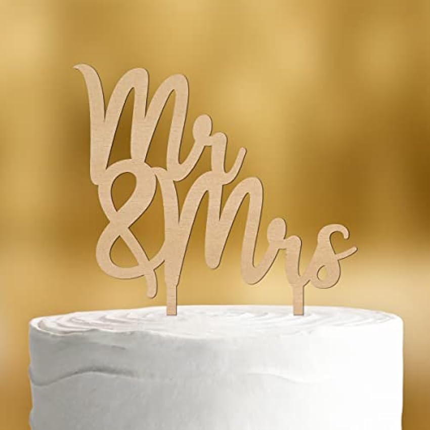 Decoración para tartas de boda con texto Mr&Mrs, decora