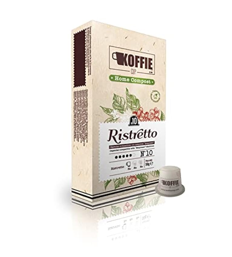 KoffieCup Ristretto 40 cápsulas compostables de café co