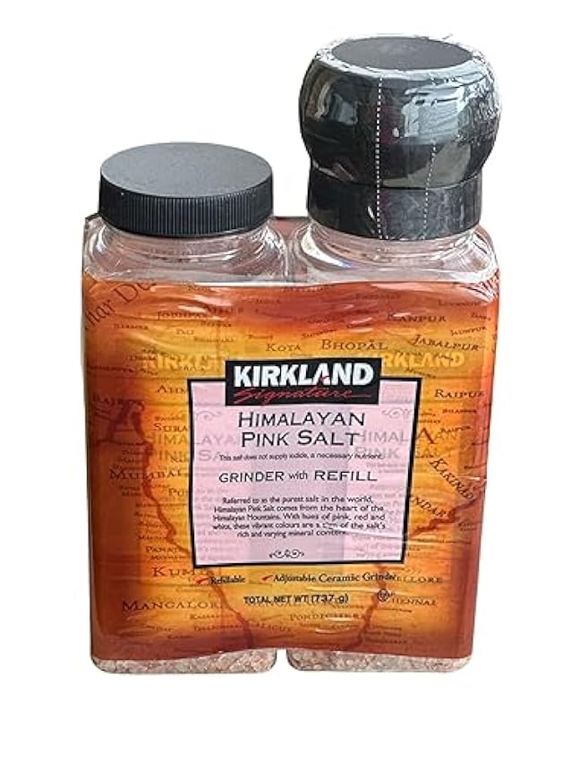 Sal Rosada del Himalaya KIRKLAND SIGNATURE el combo incluye Moledora y Repuesto de 737g Condimento sal rosa himalaya ebglNJNr