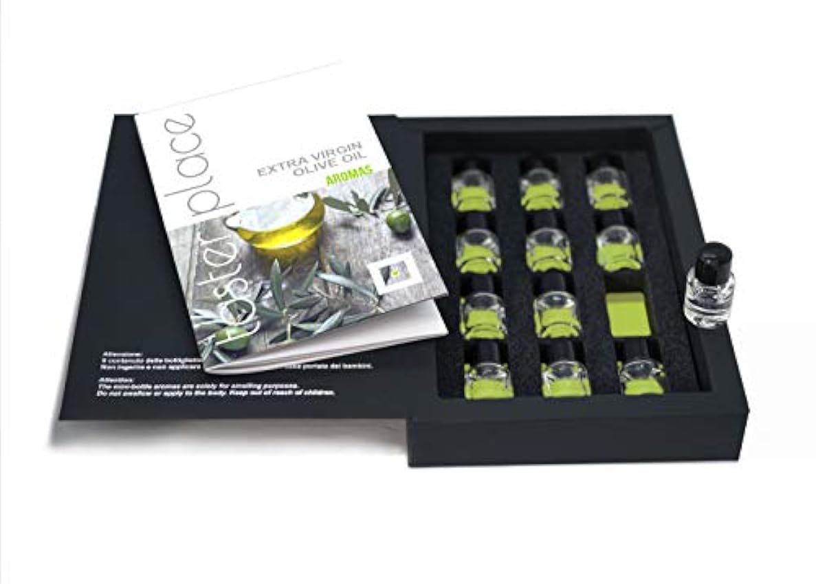 TASTERPLACE Set de aromas de aceite de oliva extra virgen - versión en inglés - para sumilleres - para amantes del Aceite de Oliva Extra Virgen - herramienta de degustación 3m6o2rb5