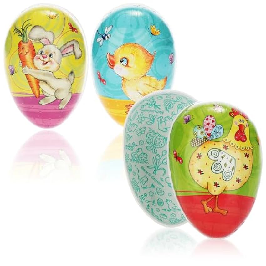 com-four® 3X Huevo de Pascua para Rellenar - Coloridos Huevos de Pascua con Muchos Motivos [la selección varía] 1DaYpF37