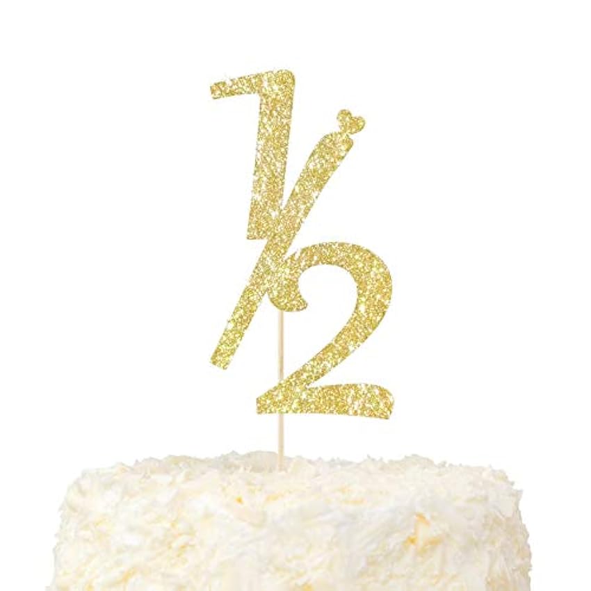 LOVENJOY Truly Sparkling Happy Half - Decoración para tarta de cumpleaños (1/2), color dorado Eclf20eV