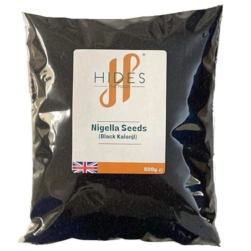 Hides Fine Foods - Semillas de Nigella (Black Kalonji) 500g - Libre de OMG - Apto para vegetarianos - Especias básicas - Cocina del norte de África - Cocina del Medio Oriente - India e1pQ0bMb