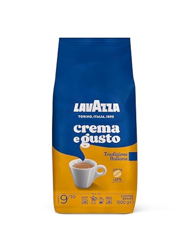 Lavazza Kaffeebohnen - Crema y sabor tradicionales - Paquete 1er (1 x 1 kg) 1fi4b6Xw
