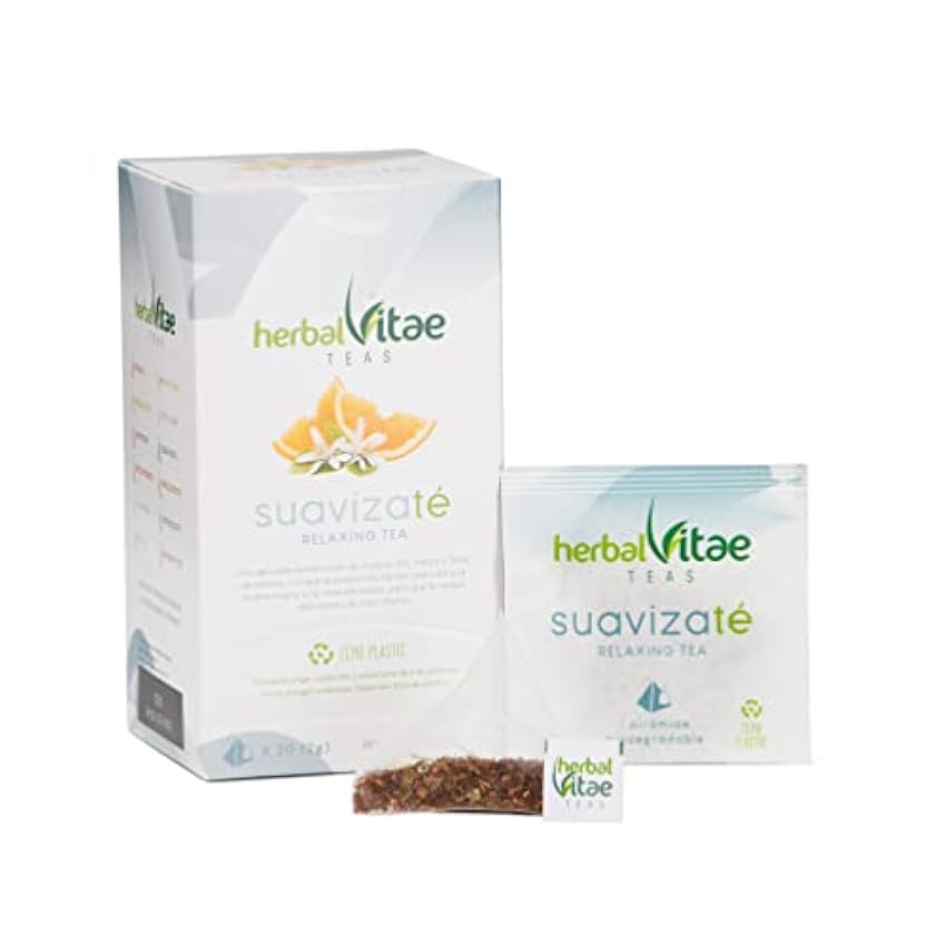 Té Rooibos Herbal Vitae - Suaviza Té | 2 Cajas | 40 Bolsitas de Té Pirámides | Té Rooibos, tila, melisa y azahar | Té antioxidante natural B2On7Je1