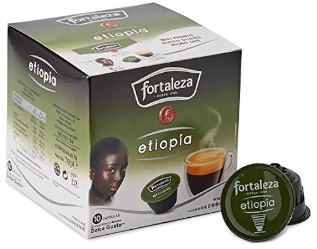 Café FORTALEZA - Cápsulas de Café Intenssisimo Compatibles con Dolce Gusto - Pack 4 x 10 - Total 40 cápsulas 3gFHfOH4