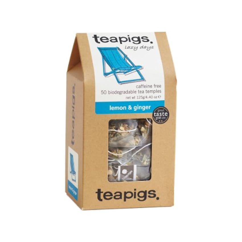 Teapigs Lemon and Ginger Tea 125 g (Pack of 1, Total 50 Tea Bags) aAnAjR4s