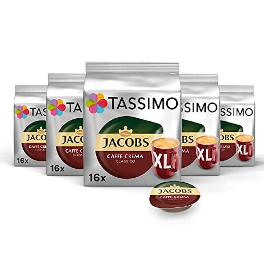 Tassimo Jacobs Caffè Crema Classico XL - 5 Paquetes (80
