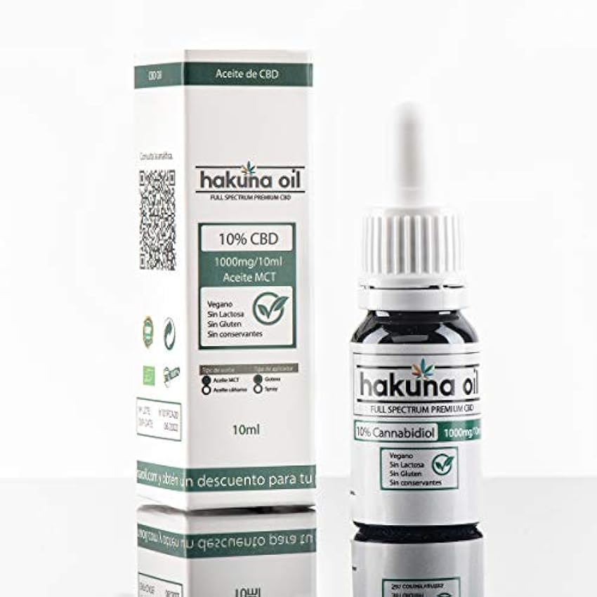 – Hakuna Oil – Aceite de Cáñamo Premium orgánico y ecológico BIO 10% | 1000mg | Proveniente de la Planta de Cañamo | Aceite CBD 100% Natural bJeovDeM