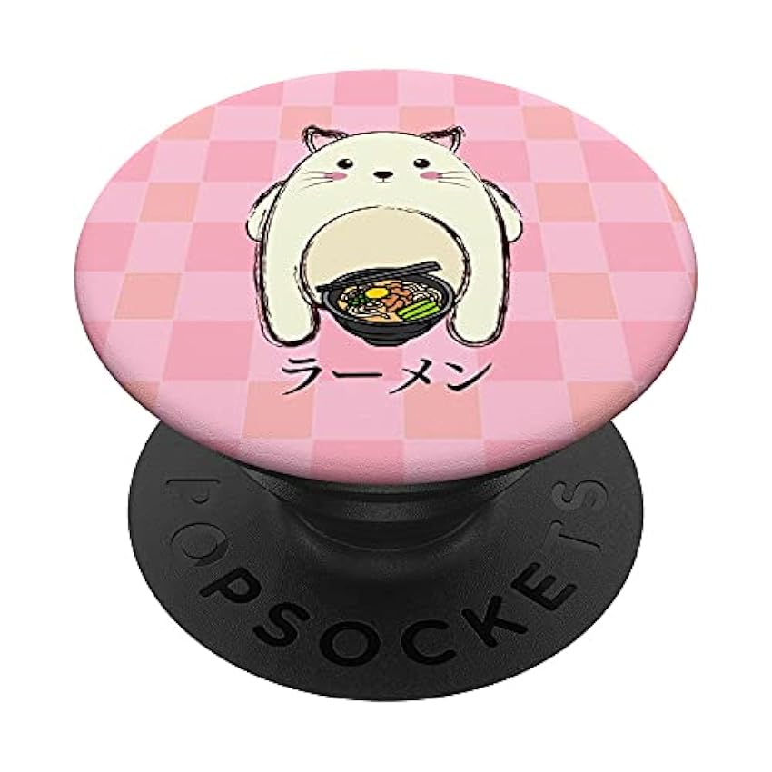 Gato kawaii con sopa de fideos ramen PopSockets PopGrip