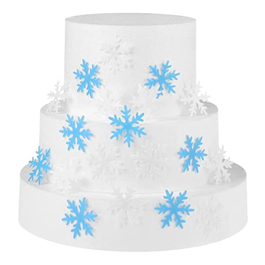 50 copos de nieve comestibles para decoración de tartas, copos de nieve, decoración comestible, decoración para tartas, copo de nieve, cupcakes, decoración comestible para tartas de invierno 4xYrW4xy
