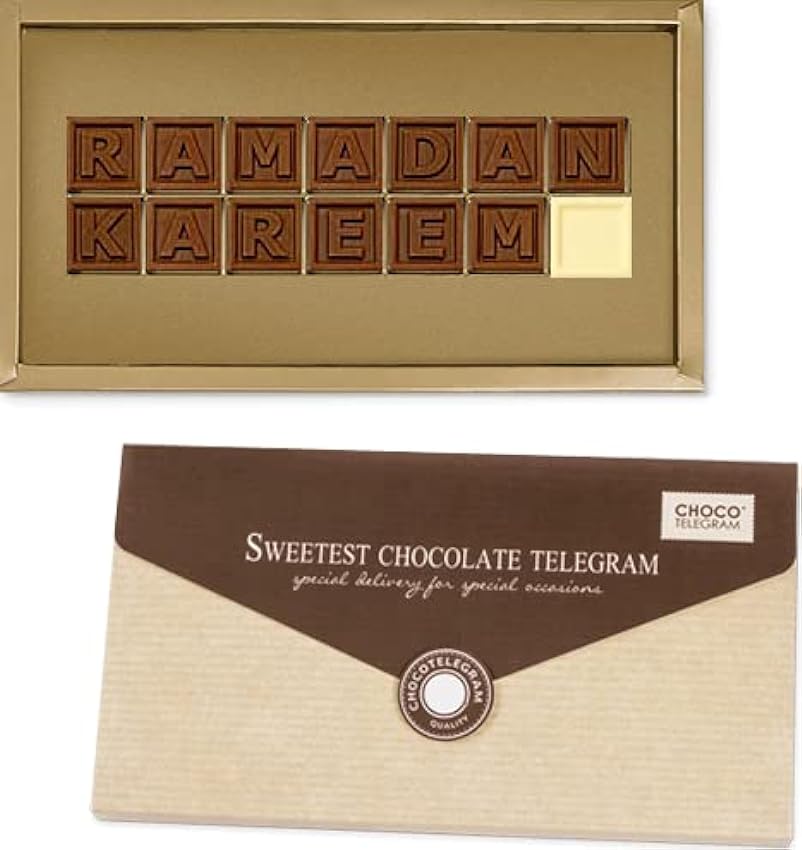 Ramadan Kereem - Mensaje de chocolate en caja | islámico | musulmán | Idea de regalo para musulmanes | hombre | mujer | chico | chica | Ayuno | mes de ayuno | sin alcohol | no alcohólico C7RekgdL