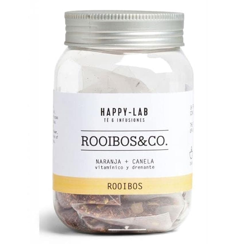 Happy-Lab Rooibos & Co - Té rooibos vitamínico y drenante con canela sin teína- 14 pirámides biodegradables AEwnRT9u