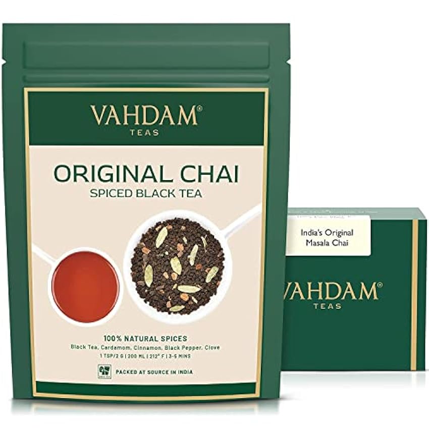 VAHDAM, Té Original Suelto Masala Chai De La India (200