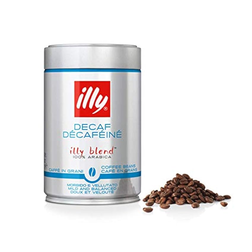 Illy - Café en Grano Descafeinado - 100% Arabica - 250 