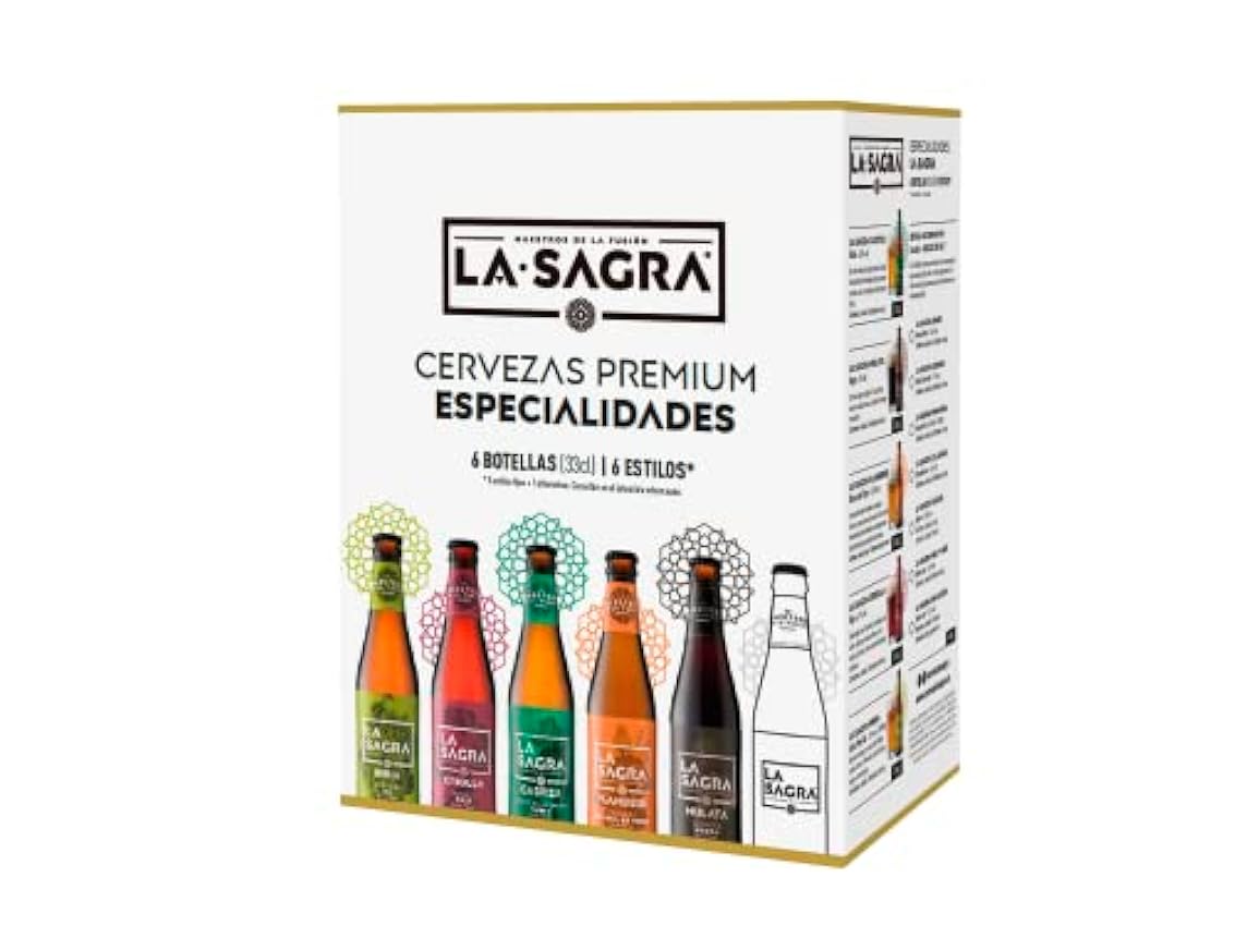 La Sagra - Pack Degustación 6 Estilos, Caja de 6 botellas de 330 ml - Total: 1980 ml 5I1uODYS