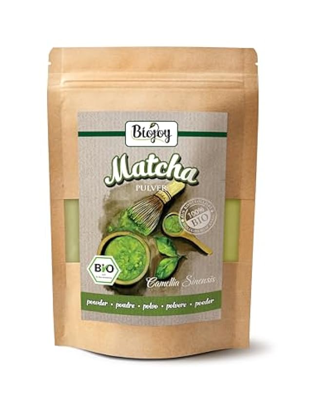 Biojoy Matcha en polvo BÍO (250 gr), Té Verde Matcha Orgánico, muy fino, similar al polvo, natural y sin aditivos cZUTSIba