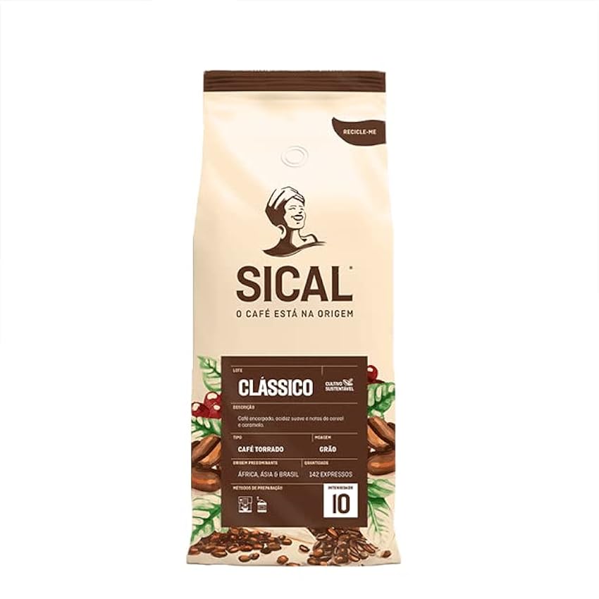 Sical 5 Stars deliciosos granos de café tostados portugueses de 1 kg (2 bolsas = 2 kg) DSNBifpC