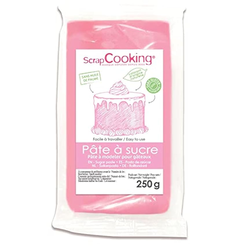Pasta de azúcar rosa - sabor vainilla Eb51cf4p