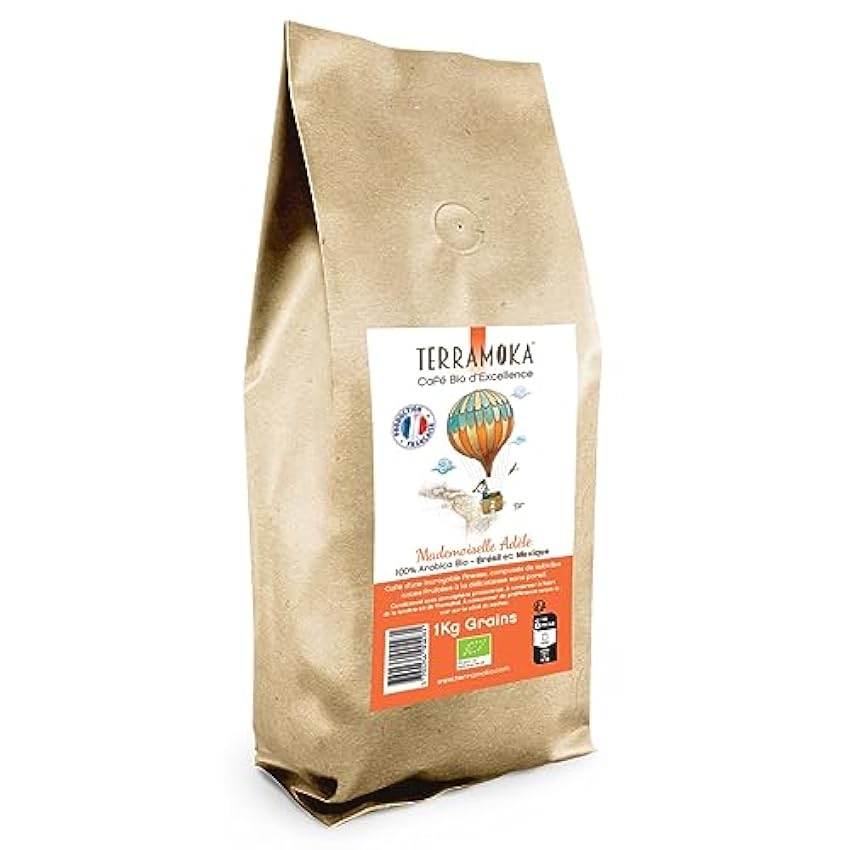 TERRAMOKA - 1 kg Excelente café orgánico en grano - 100