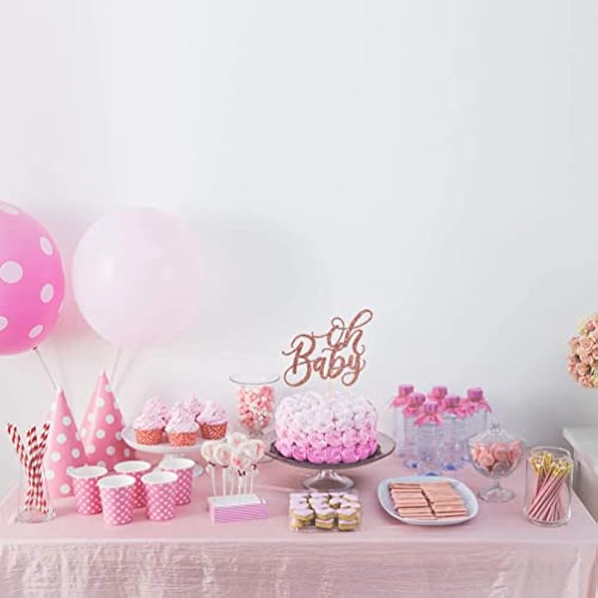 Decoración para tartas de oro Oh Baby - Decoración acrílica para tartas de baby shower, aniversario, oro rosa 5HtI66Nn