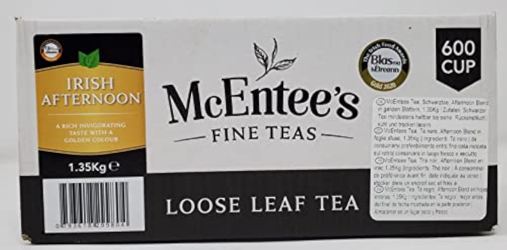 McEntee´s Irish Afternoon Loose Tea - Catering 1.35Kg - 600 Cup – BLENDED IN IRELAND, CITRUSY, BRISK & FUL BODIED. A Traditional Irish Blend of Ceylon, Assam and Kenyan Loose Tea’s. ekz1jKZl