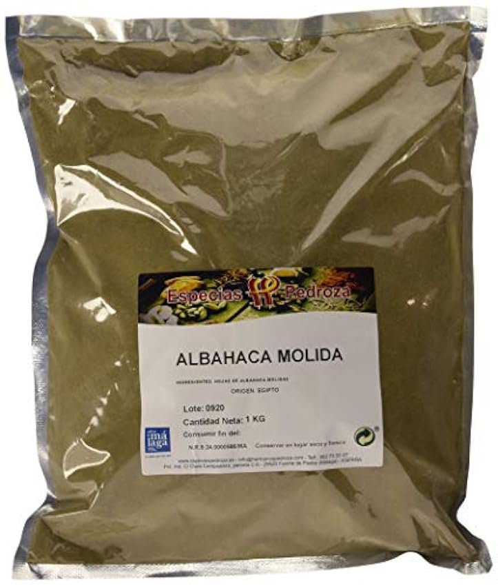 Especias Pedroza Albahaca Molida - Paquete de 5 x 1000 gr - Total: 5000 gr 7OvhGQFC