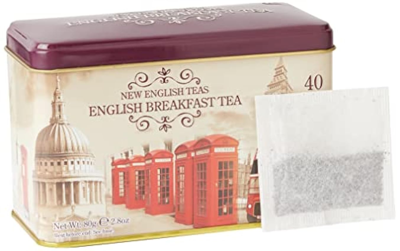 Nuevo English Teas Memorabilia Range Vintage England 40 bolsita de té lata 80 g 8gXAASXE