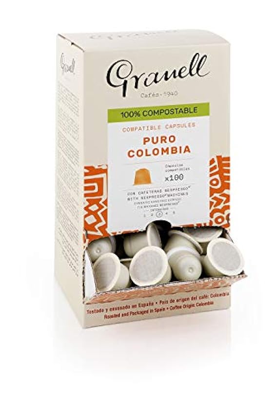 Granell Cafés · 1940 - Pack Puro Colombia | Capsulas 100% Arabica | 1 Paquete x 100 Cápsulas 90PESFug