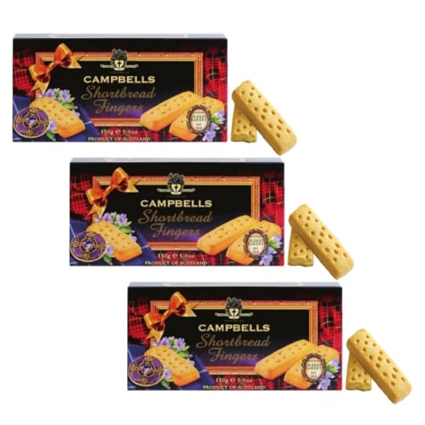 campbell | Galletas de mantequilla escocesas tradicionales con mantequilla | Palitos de Galletas de Mantequilla Inglesa - 3 x 150 Gr | Galletas Mini Dedos De Mantequilla Escocesa 41W2ODsB