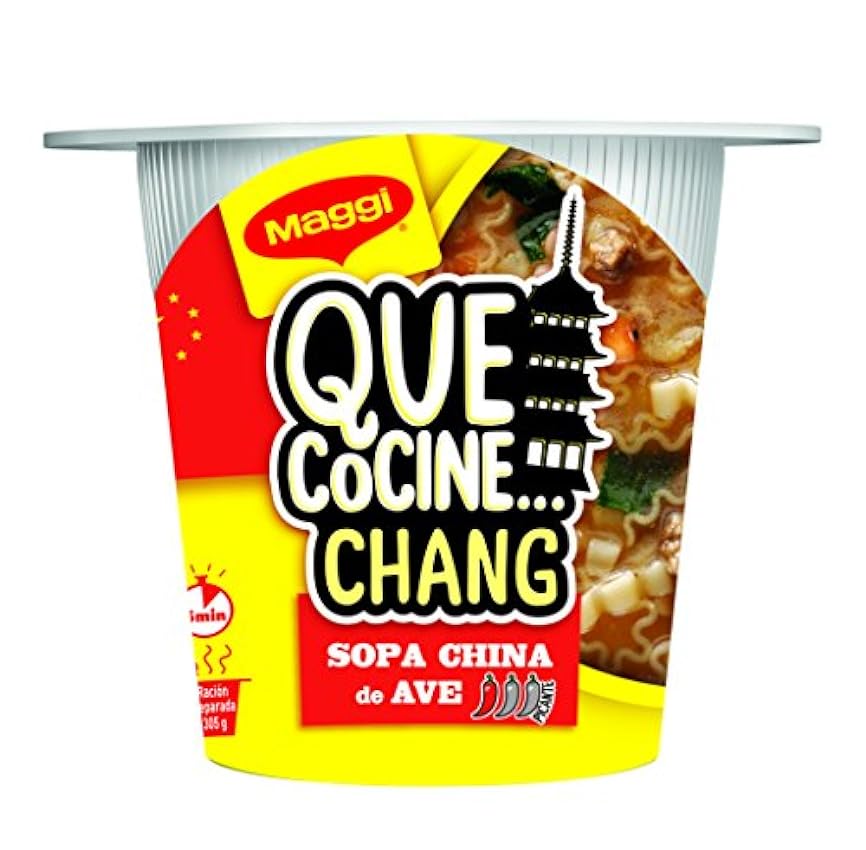 Maggi Que Cocine...Chang Sopa de pasta con pato y hortalizas, deshidratada - 1 paquete, 45 gramos - [Pack de 4] 4cDFlDce