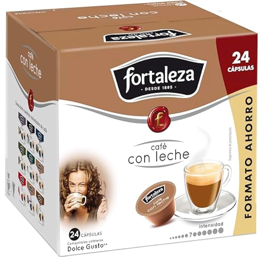 Café FORTALEZA - Cápsulas de Café Intenssisimo Compatibles con Dolce Gusto - Pack 4 x 10 - Total 40 cápsulas 3gFHfOH4