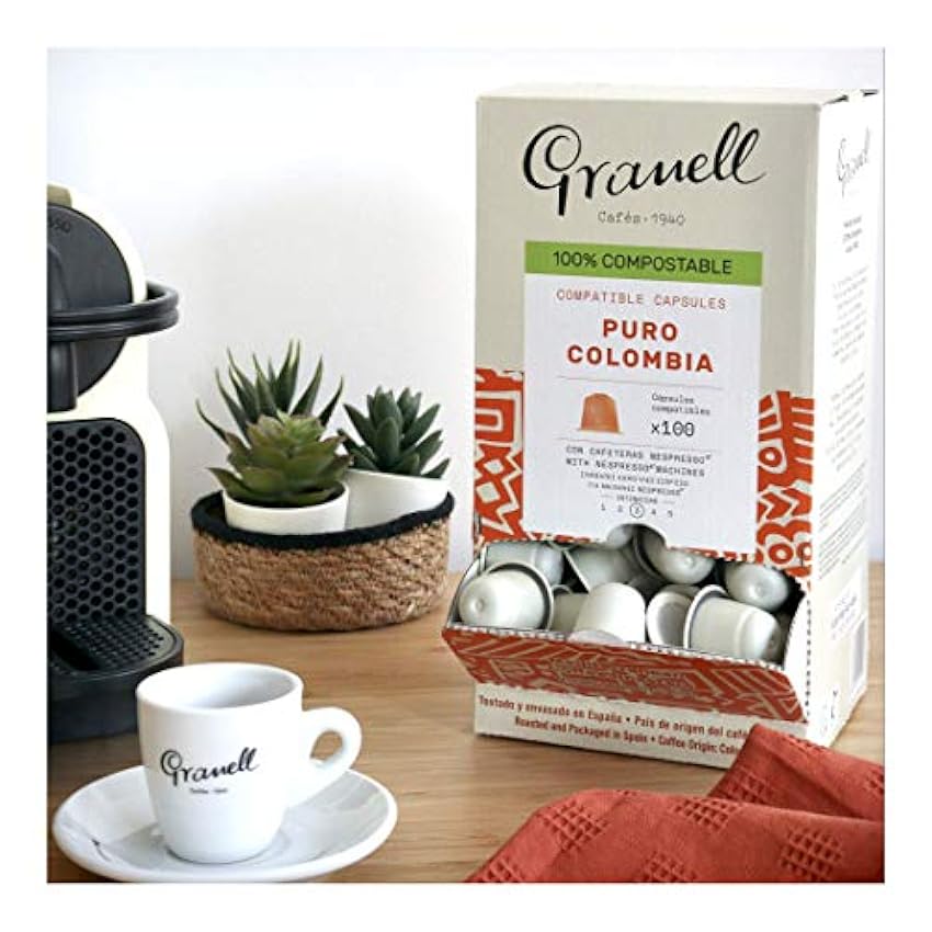 Granell Cafés · 1940 - Pack Puro Colombia | Capsulas 100% Arabica | 1 Paquete x 100 Cápsulas 90PESFug
